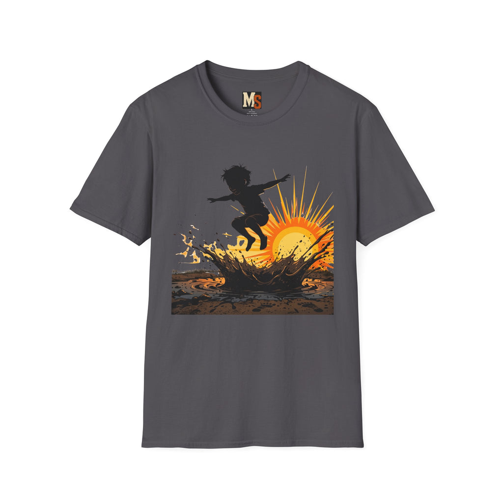 Child jumping in the mud T-shirt