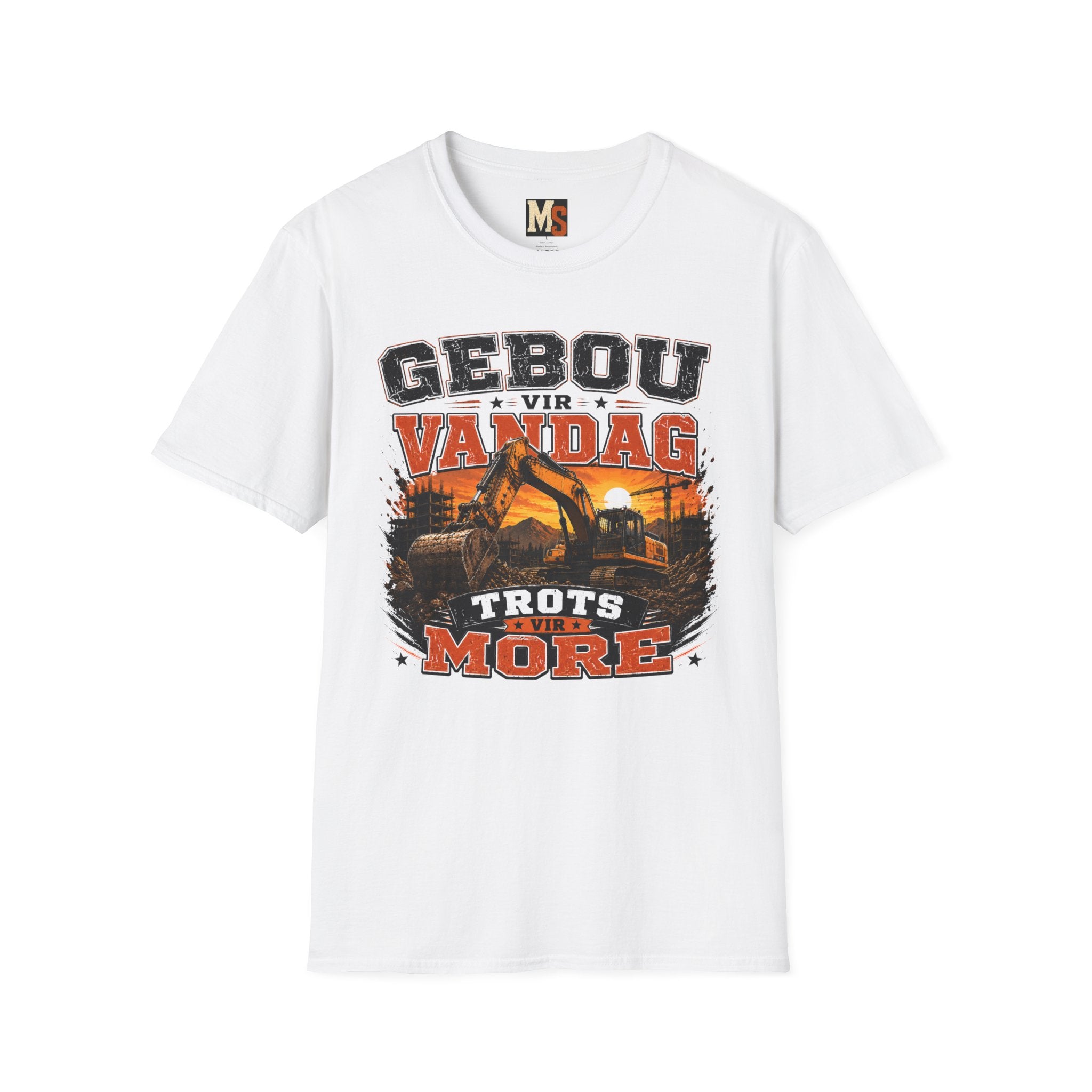 Gebou vir vandag, trots vir more T-shirt