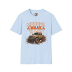 Modder maak 'n man T-shirt