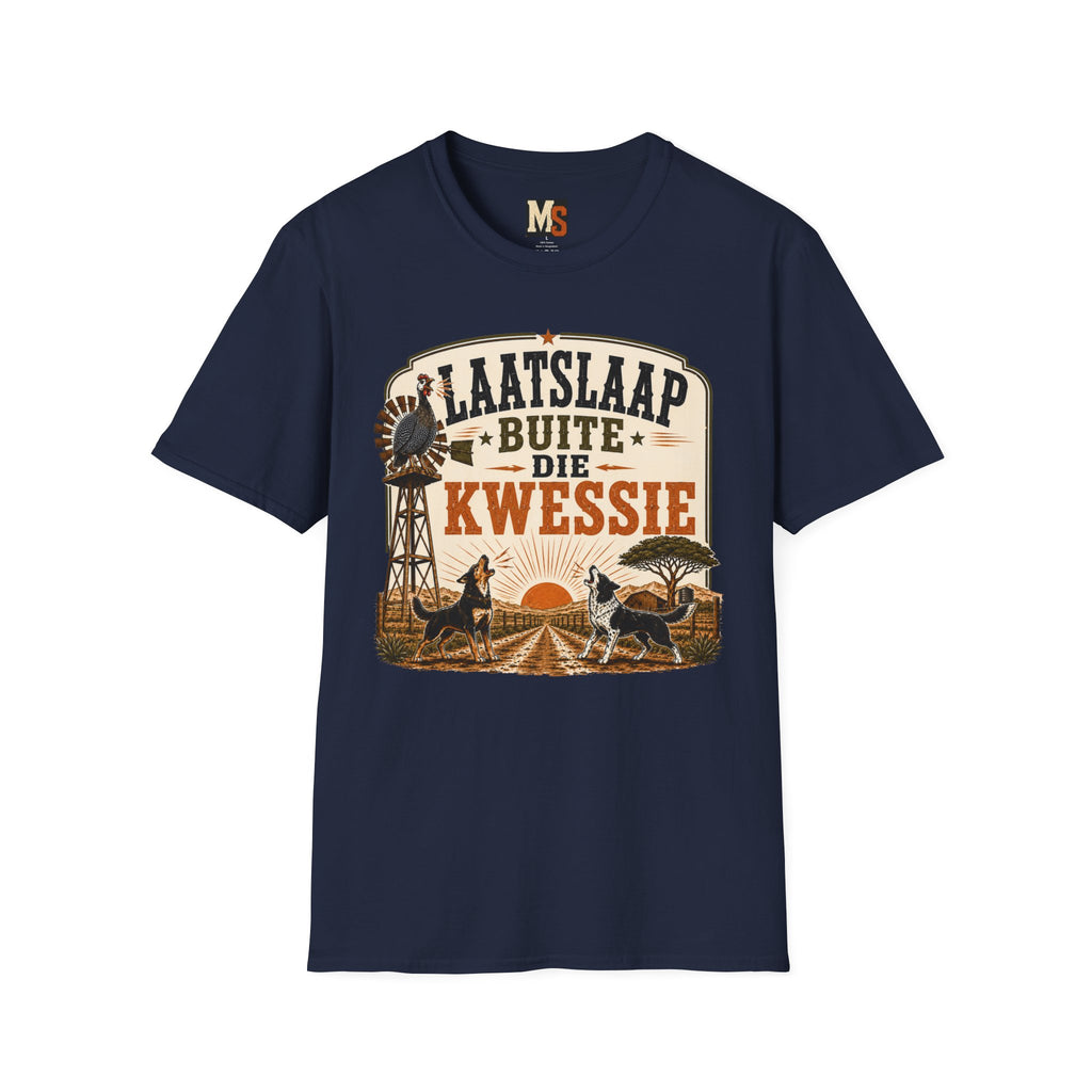 Laatslaap buite die kwessie T-shirt