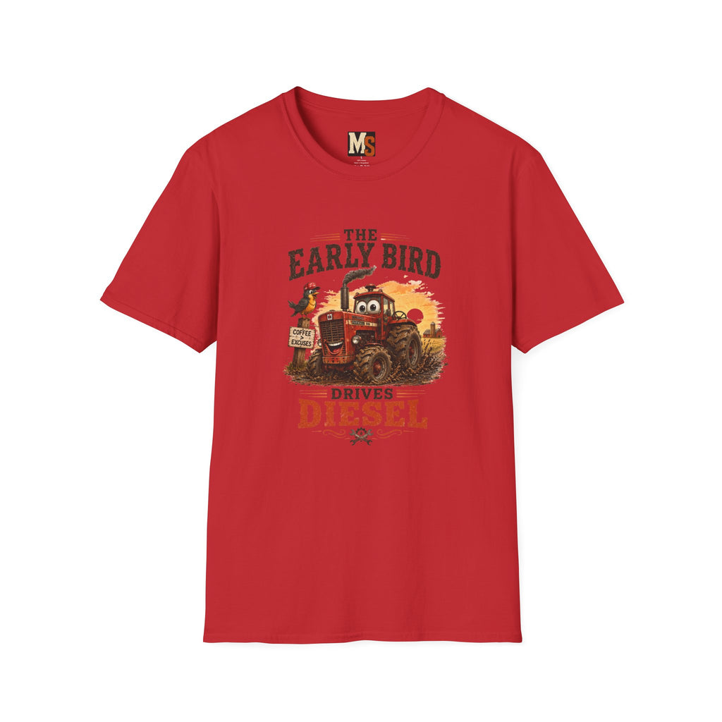 The Early Bird Drives Diesel T-Shirt — Vintage Tractor & Coffee Farmer Tee