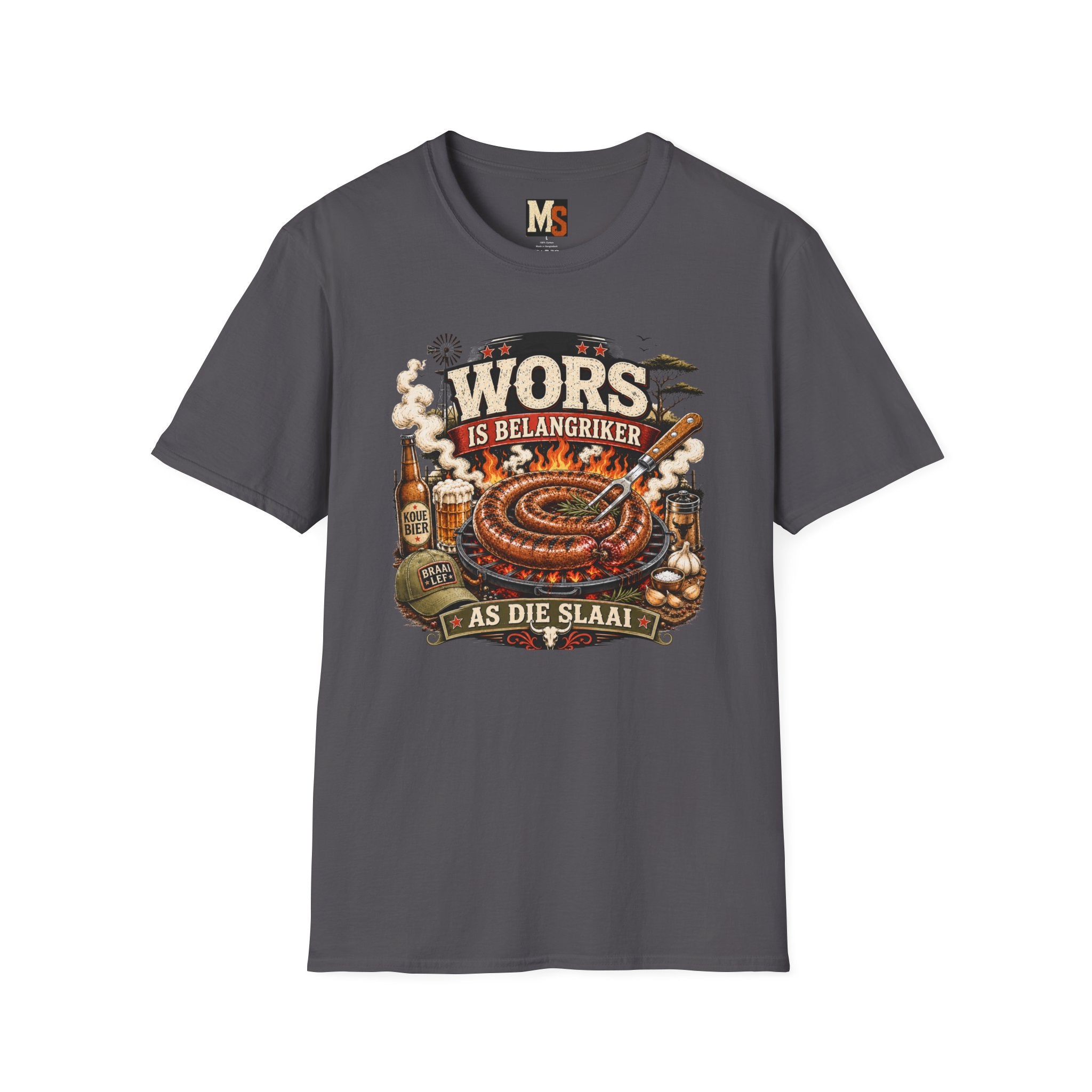 Wors is belangriker as die slaai t-shirt