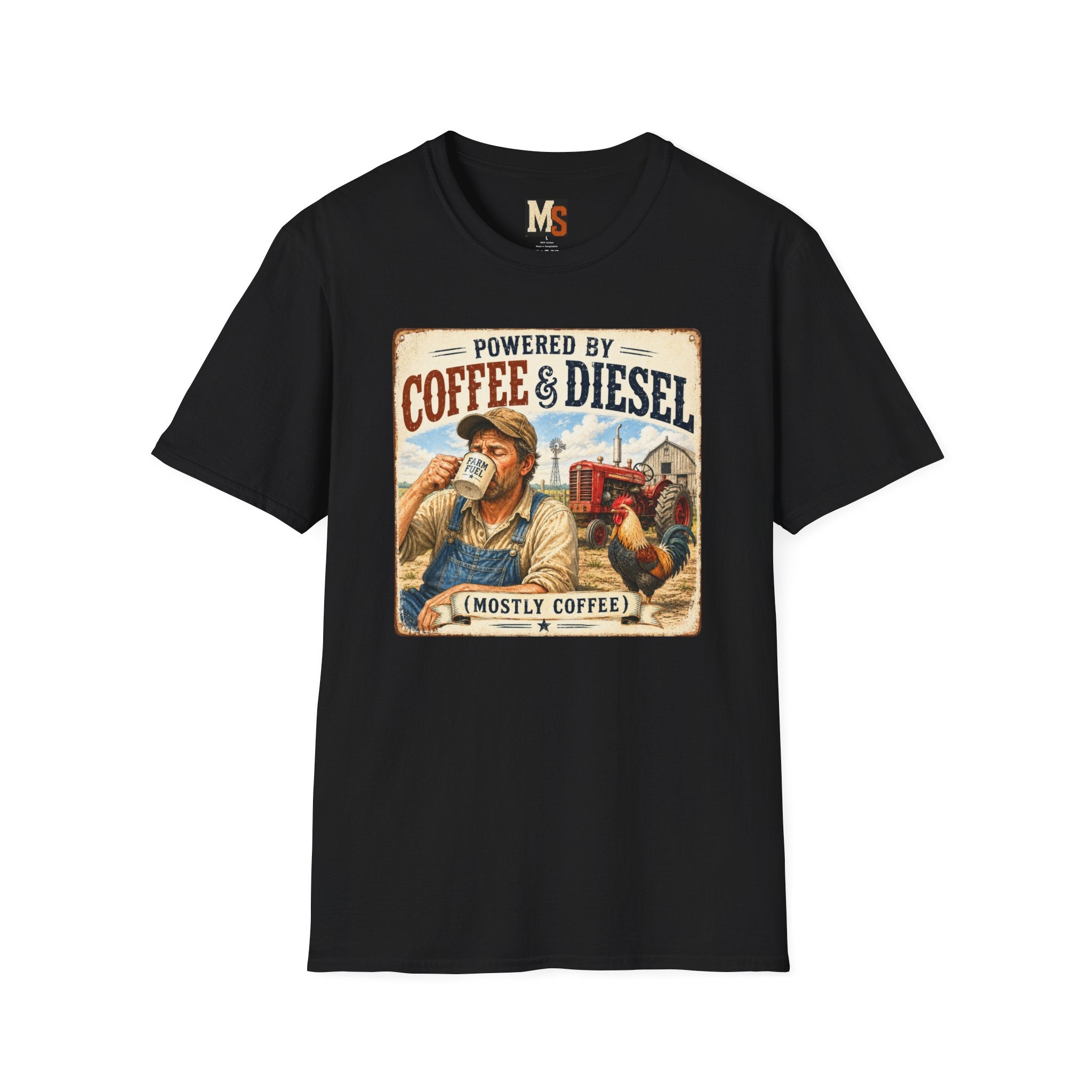 Powered by Coffee & Diesel - mostly coffee T-shirt