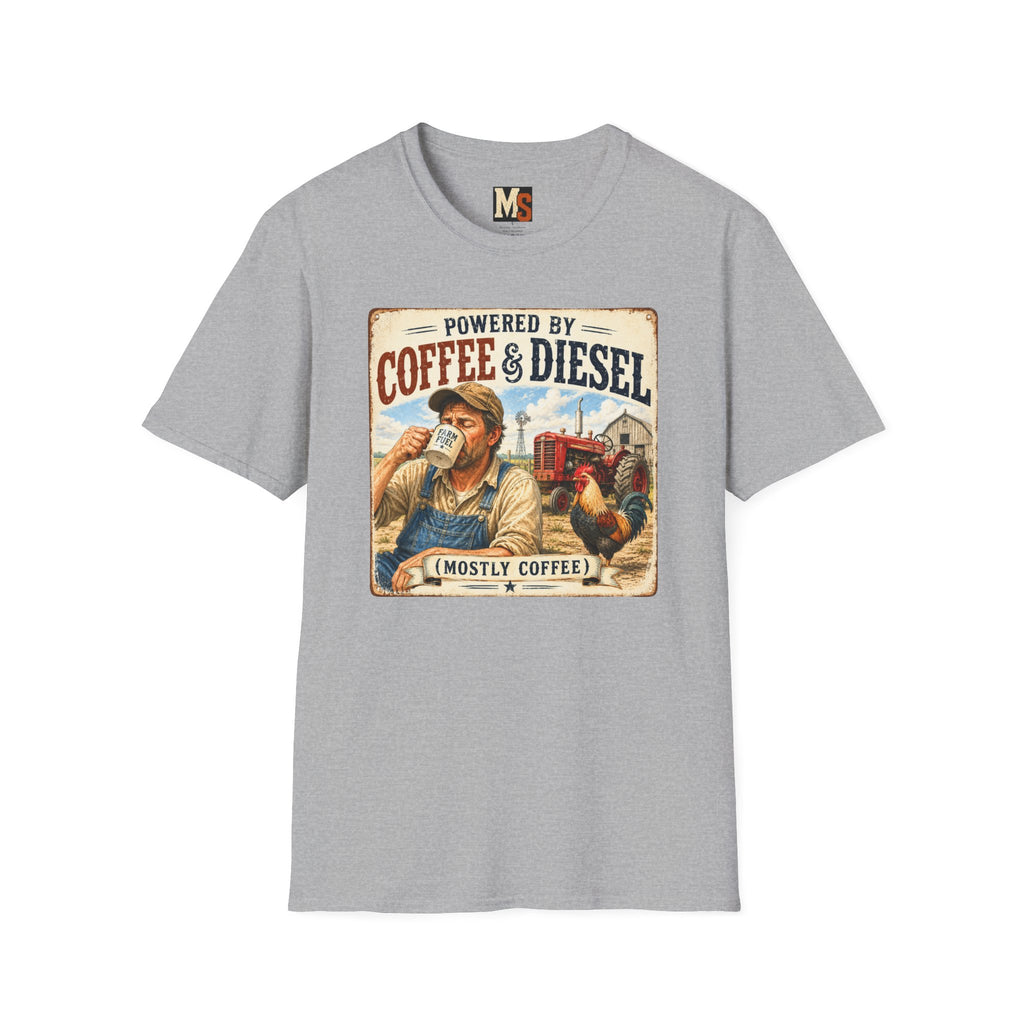 Powered by Coffee & Diesel - mostly coffee T-shirt