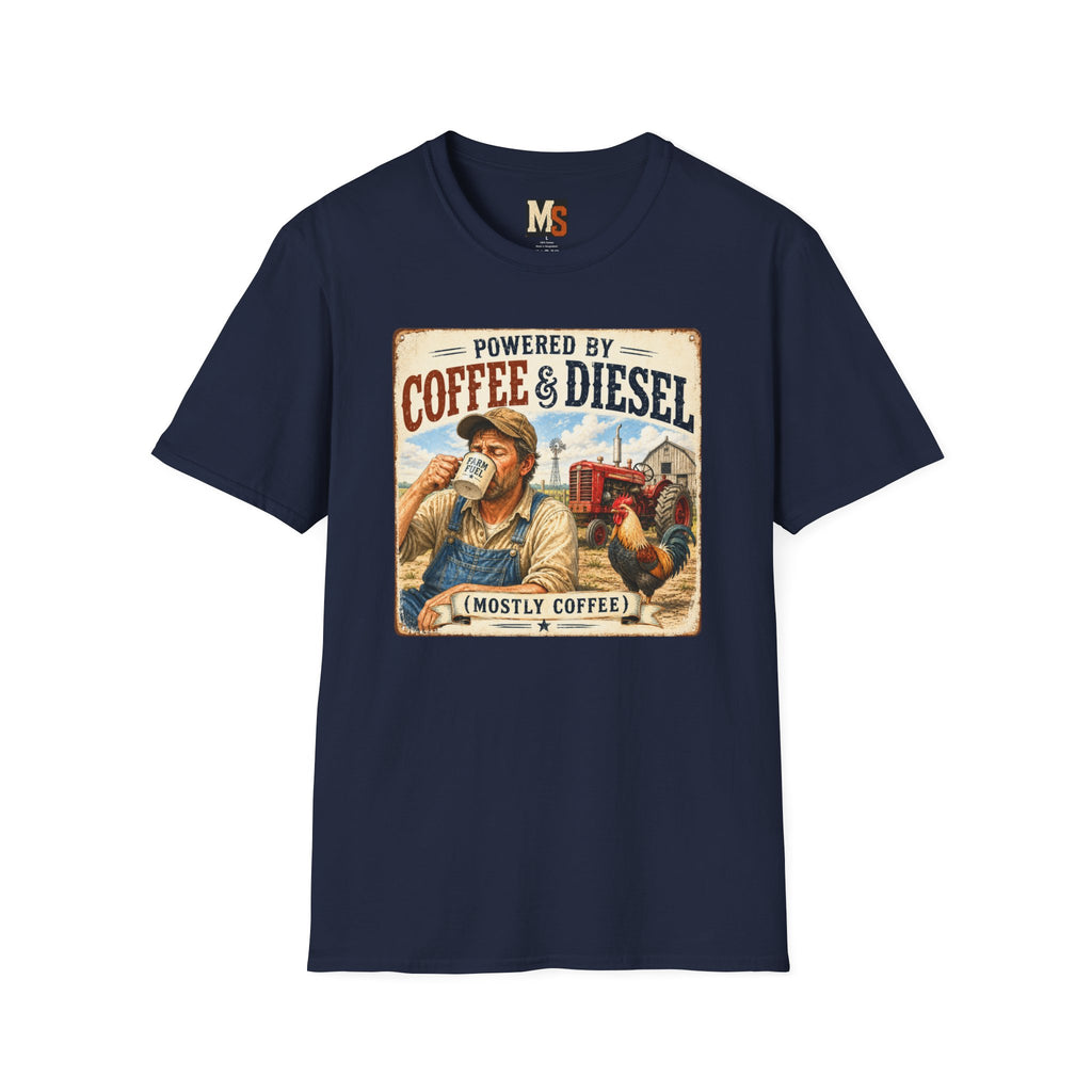 Powered by Coffee & Diesel - mostly coffee T-shirt