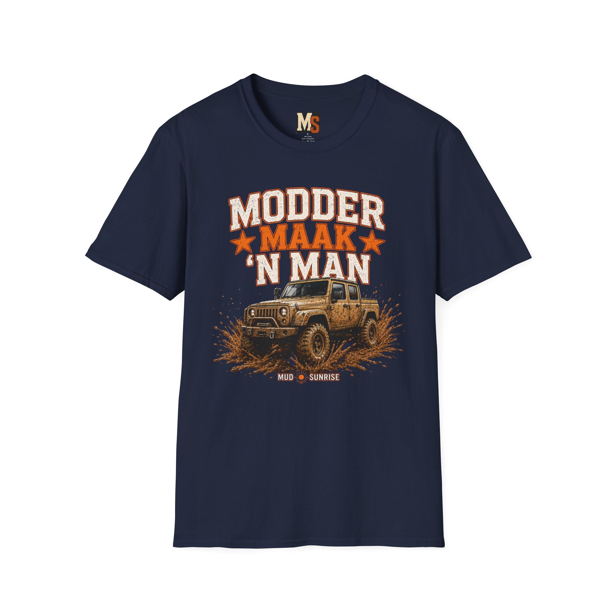 Modder maak 'n man T-shirt