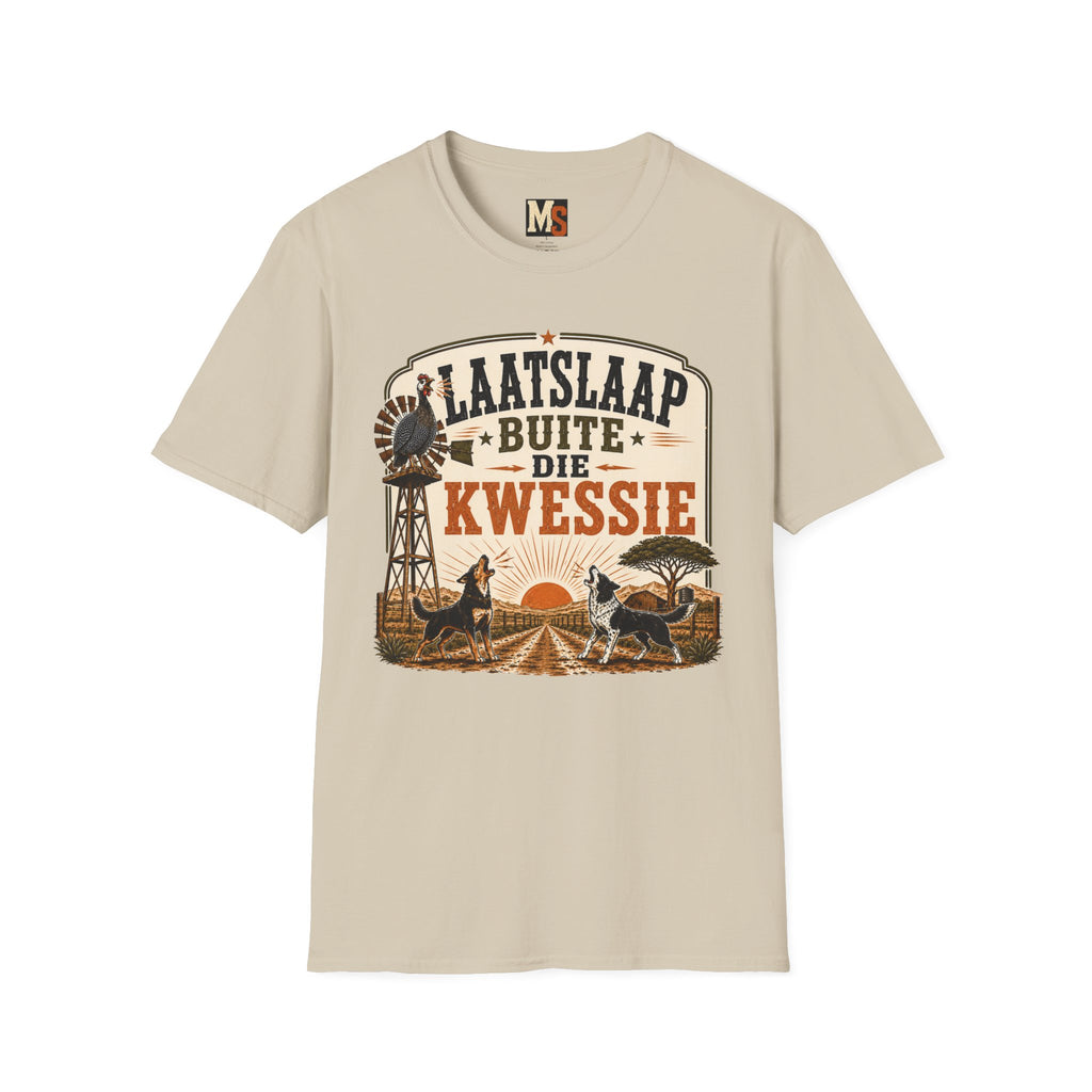 Laatslaap buite die kwessie T-shirt