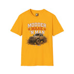 Modder maak 'n man T-shirt