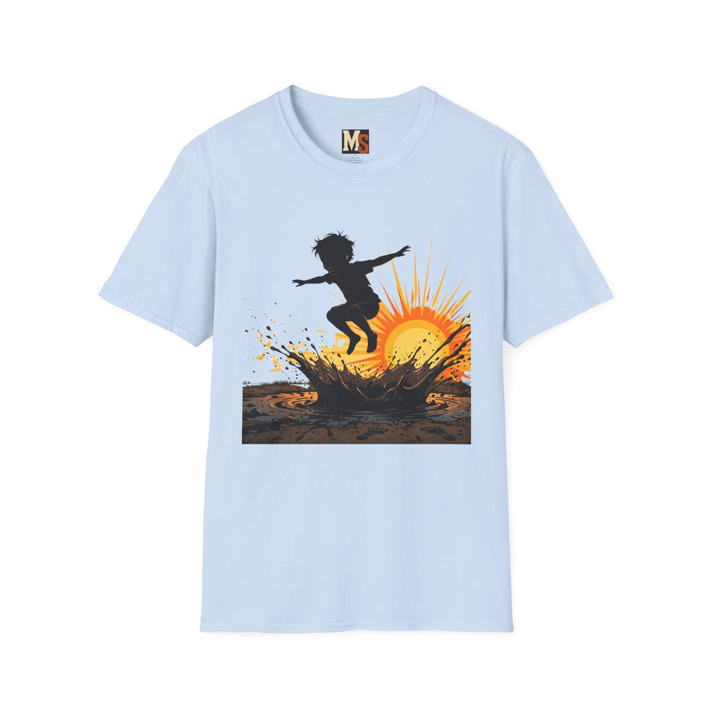 Child jumping in the mud T-shirt