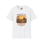 Mud in My Veins Sunrise T-Shirt — Rustic Farm Sunrise Graphic Tee