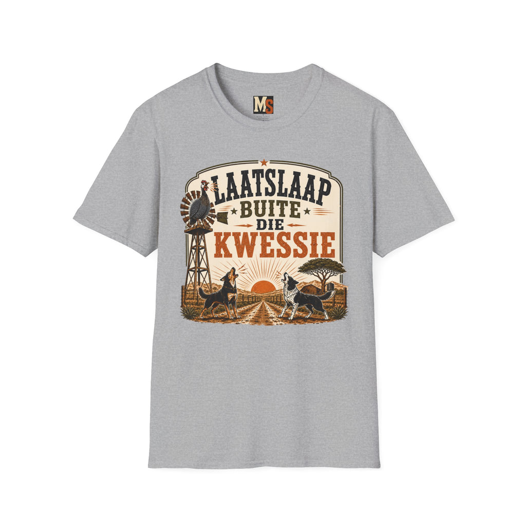 Laatslaap buite die kwessie T-shirt