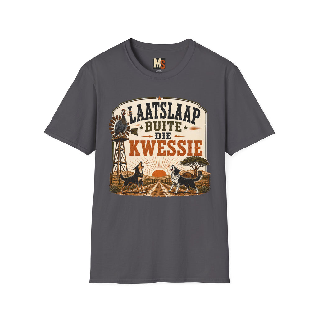Laatslaap buite die kwessie T-shirt