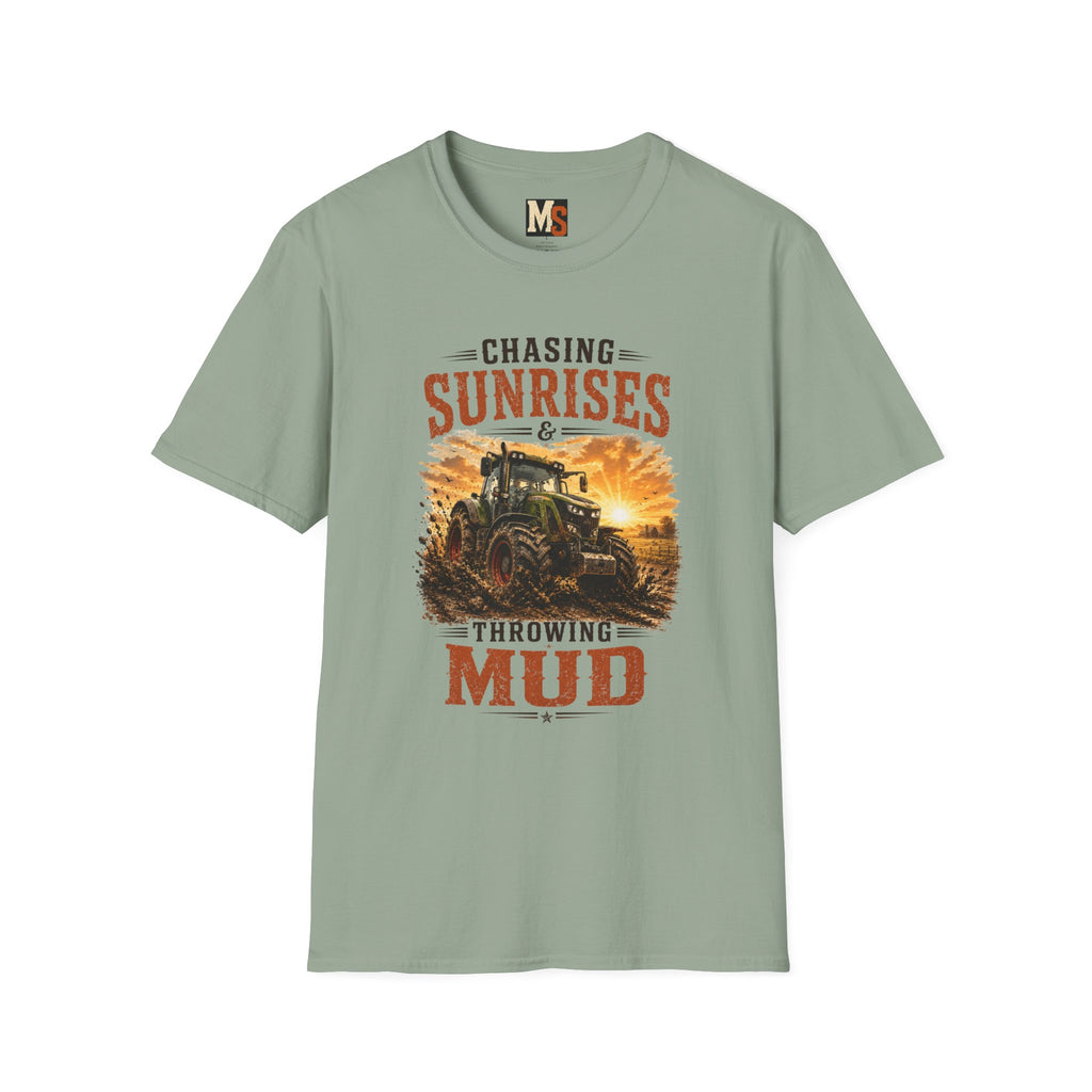 Chasing Sunrises & Throwing Mud Tractor T-Shirt