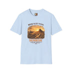Mud in My Veins Sunrise T-Shirt — Rustic Farm Sunrise Graphic Tee
