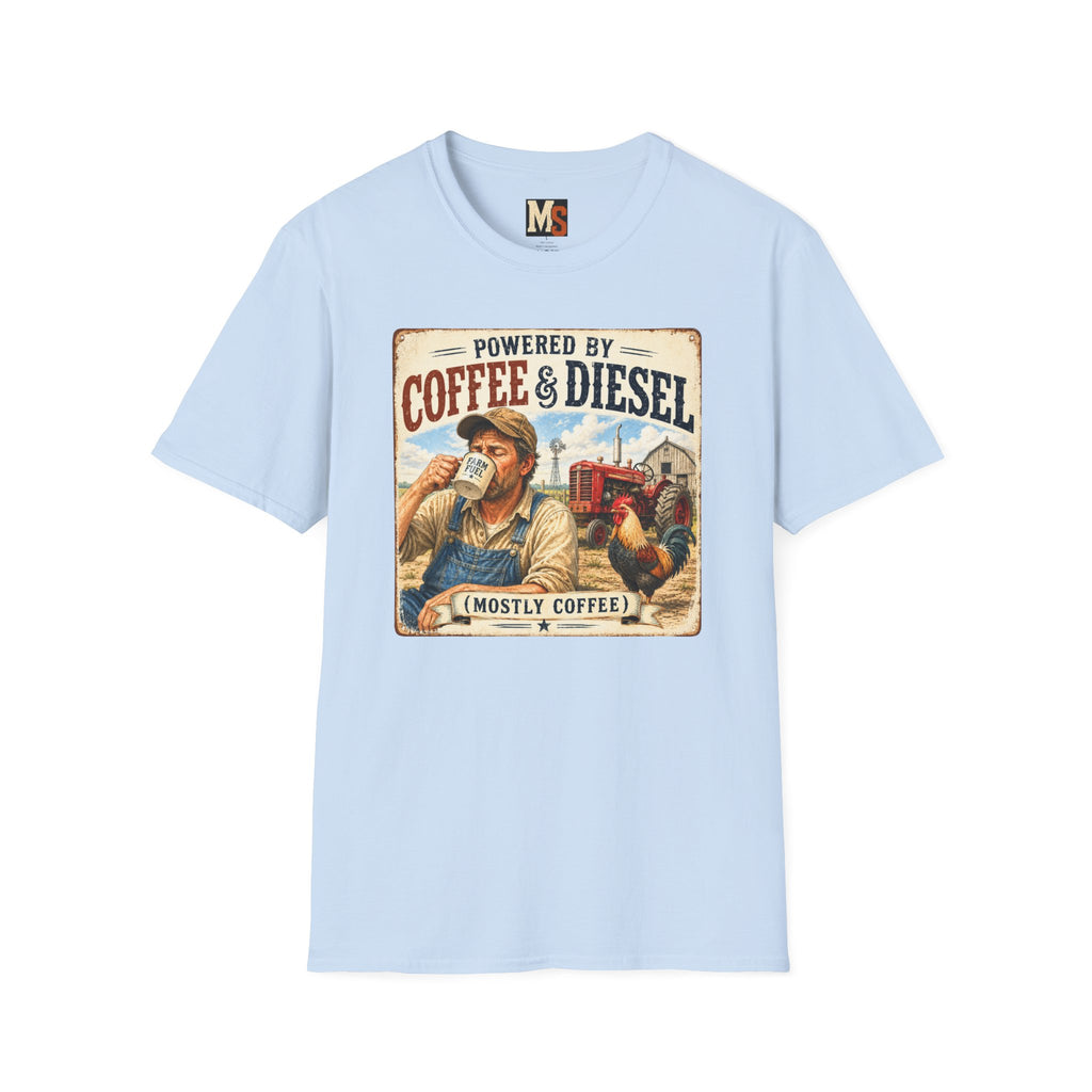 Powered by Coffee & Diesel - mostly coffee T-shirt