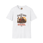 The Early Bird Drives Diesel T-Shirt — Vintage Tractor & Coffee Farmer Tee