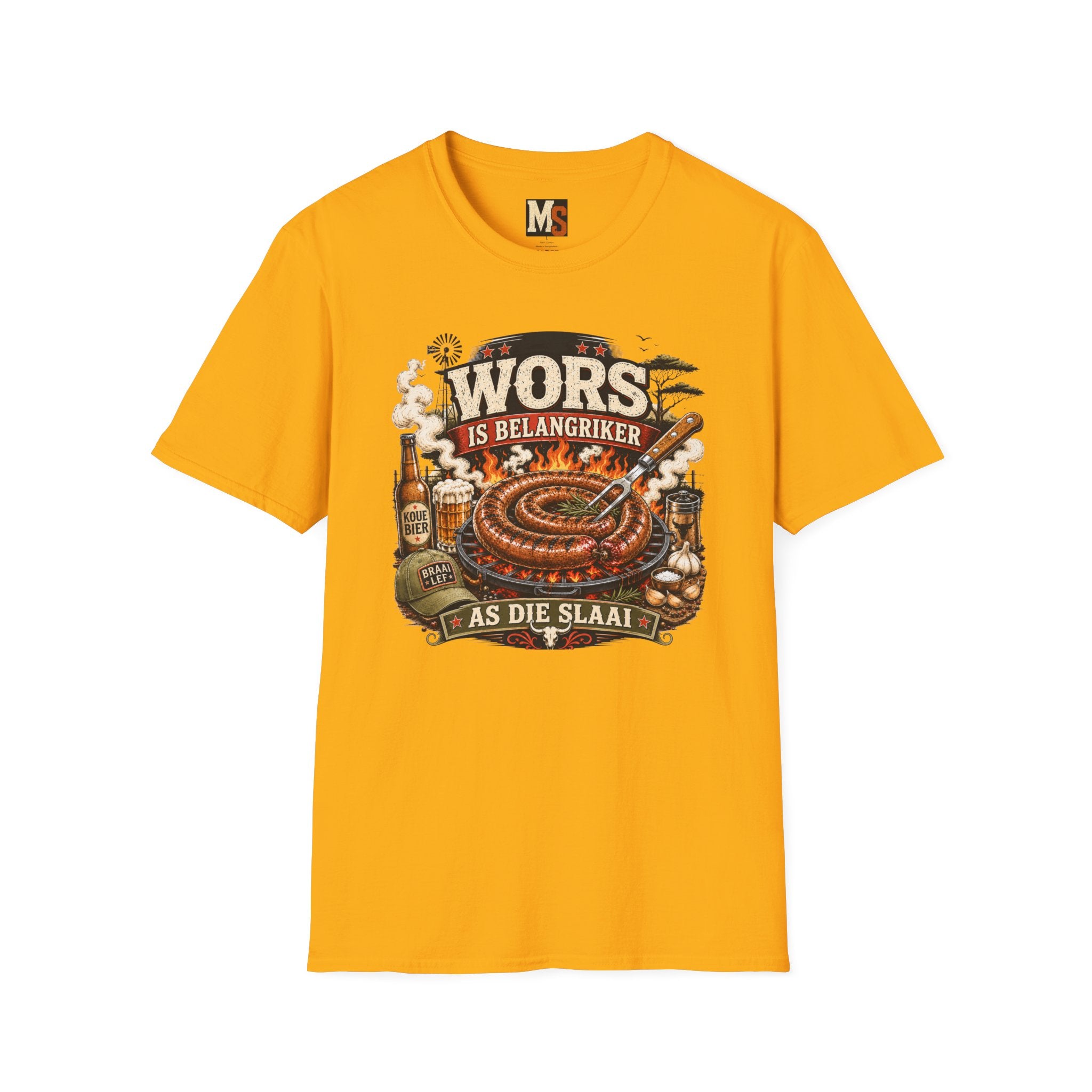 Wors is belangriker as die slaai t-shirt