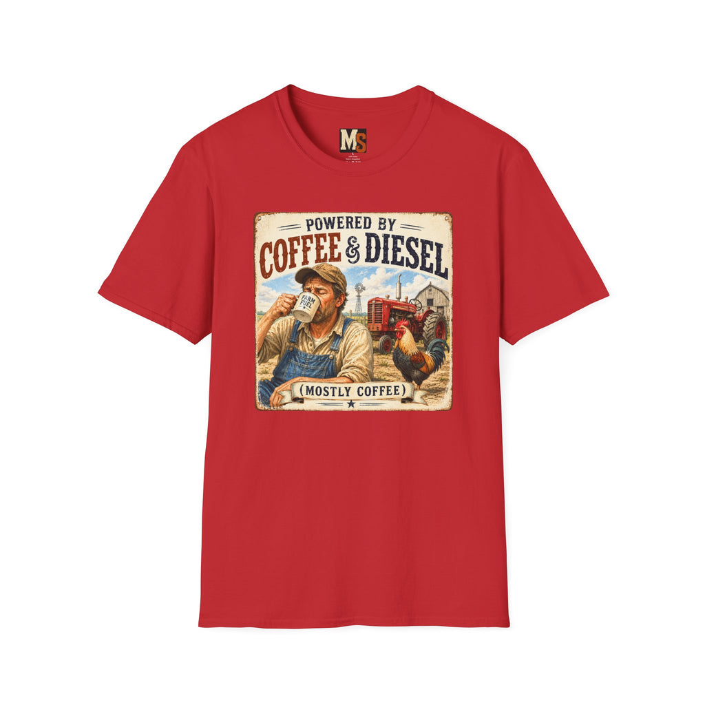 Powered by Coffee & Diesel - mostly coffee T-shirt