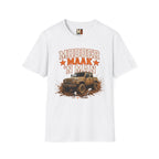 Modder maak 'n man T-shirt