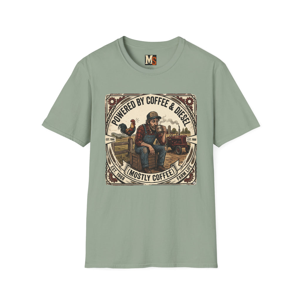 Powered by Coffee & Diesel - mostly coffee T-shirt