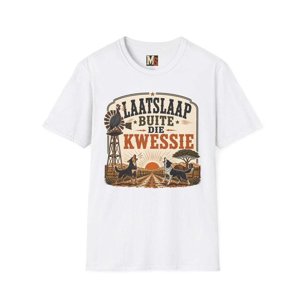 Laatslaap buite die kwessie T-shirt