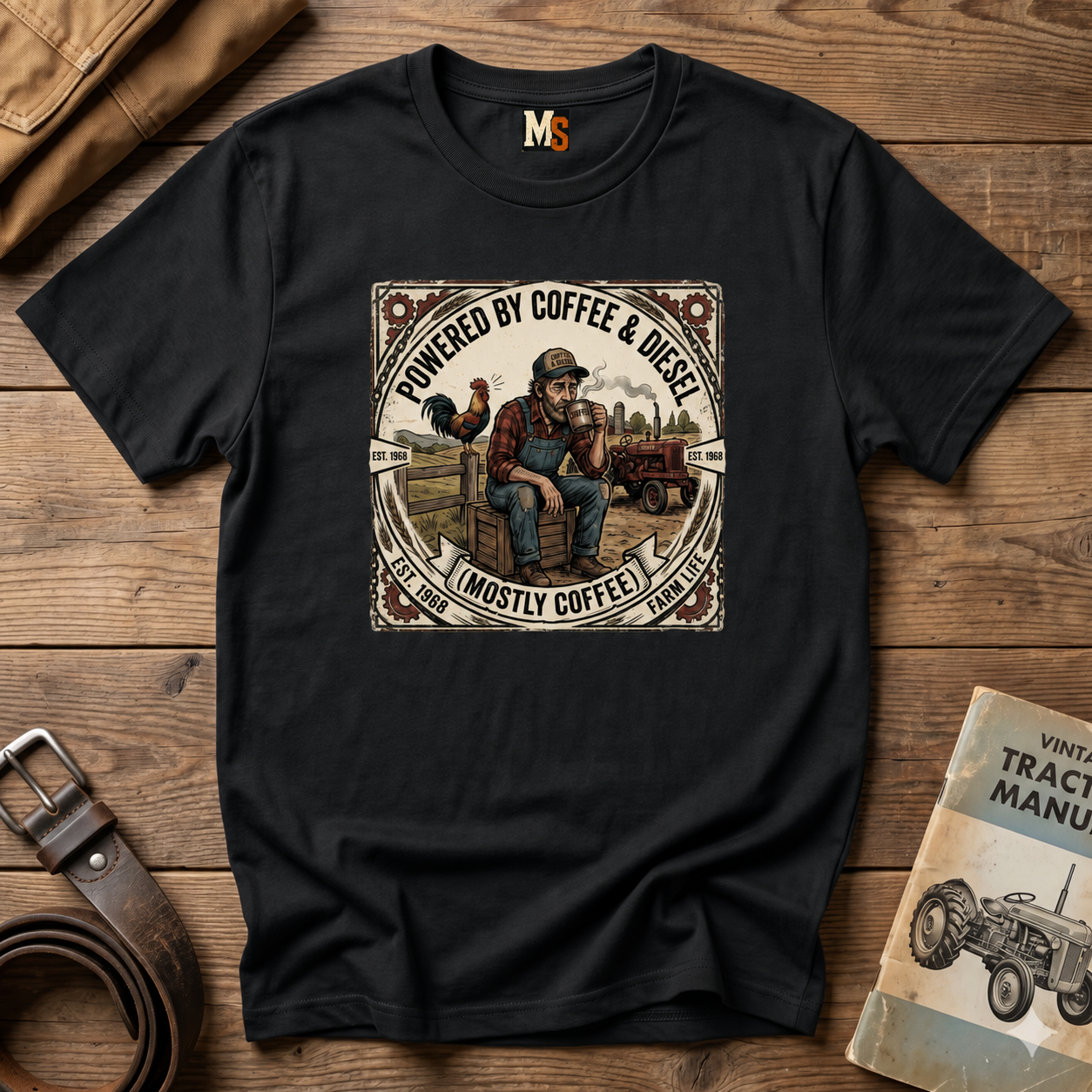 Powered by Coffee & Diesel - mostly coffee T-shirt