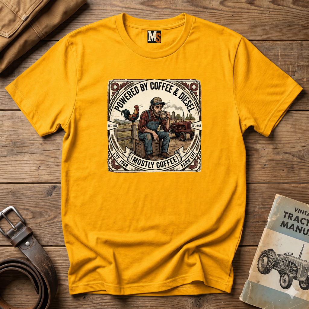 Powered by Coffee & Diesel - mostly coffee T-shirt