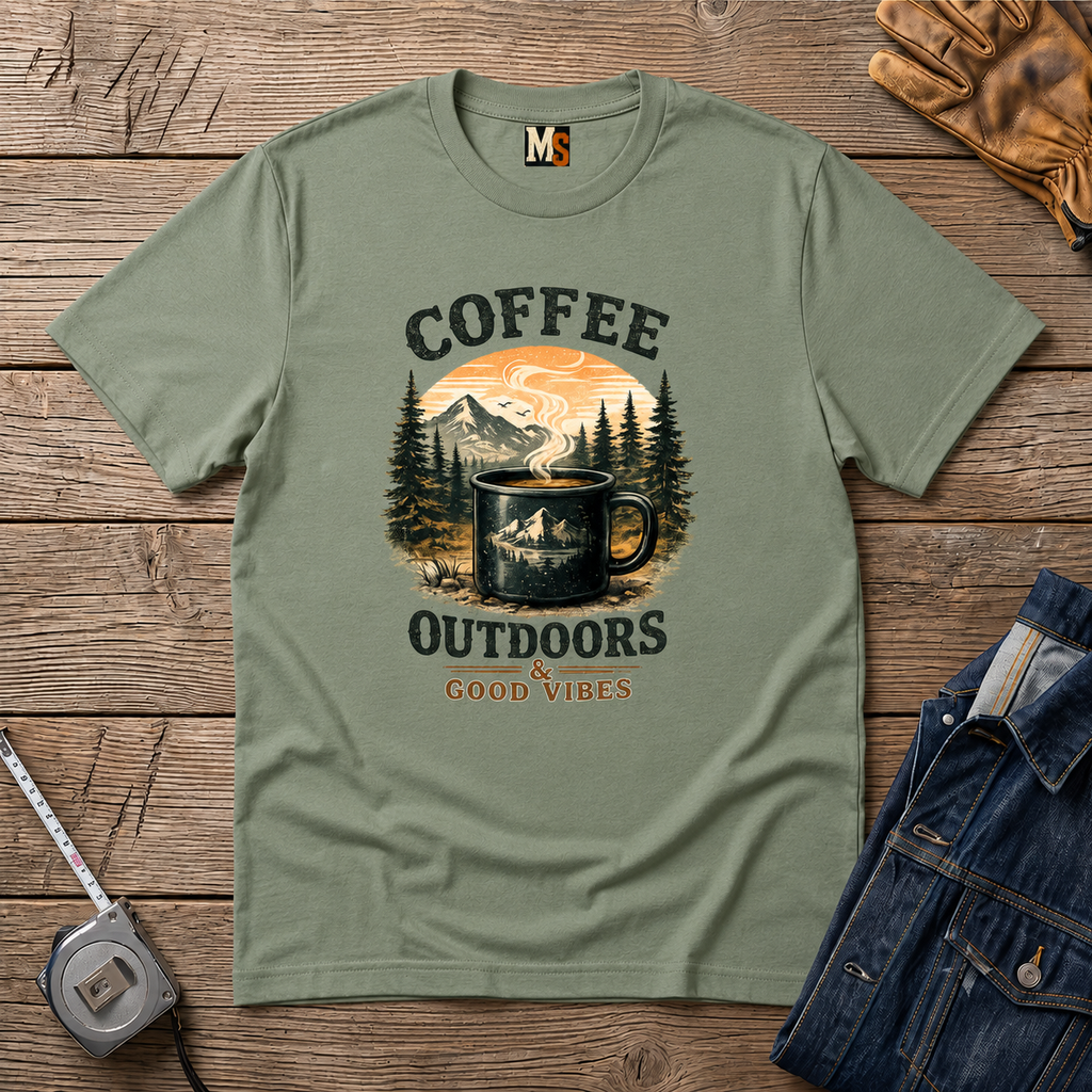 Coffee outdoors & Good vibes T-shirt