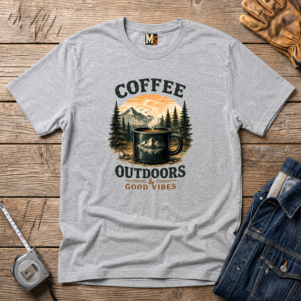 Coffee outdoors & Good vibes T-shirt