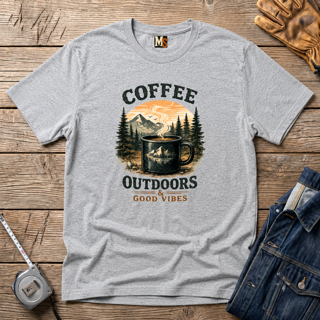 Coffee outdoors & Good vibes T-shirt