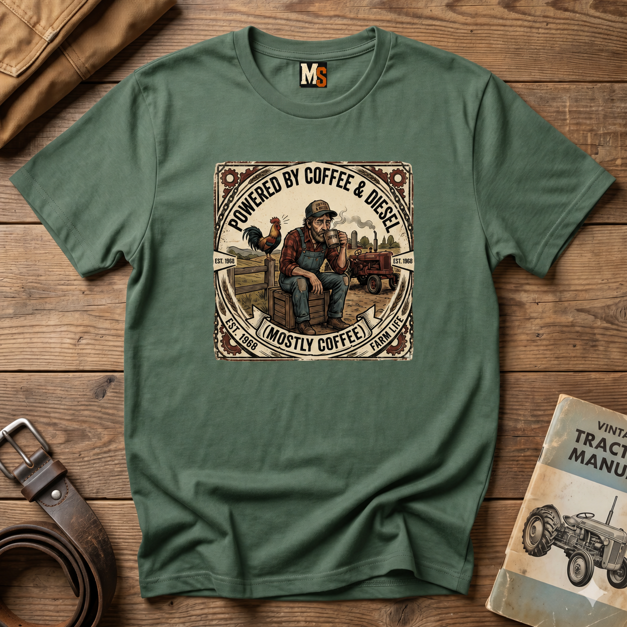 Powered by Coffee & Diesel - mostly coffee T-shirt