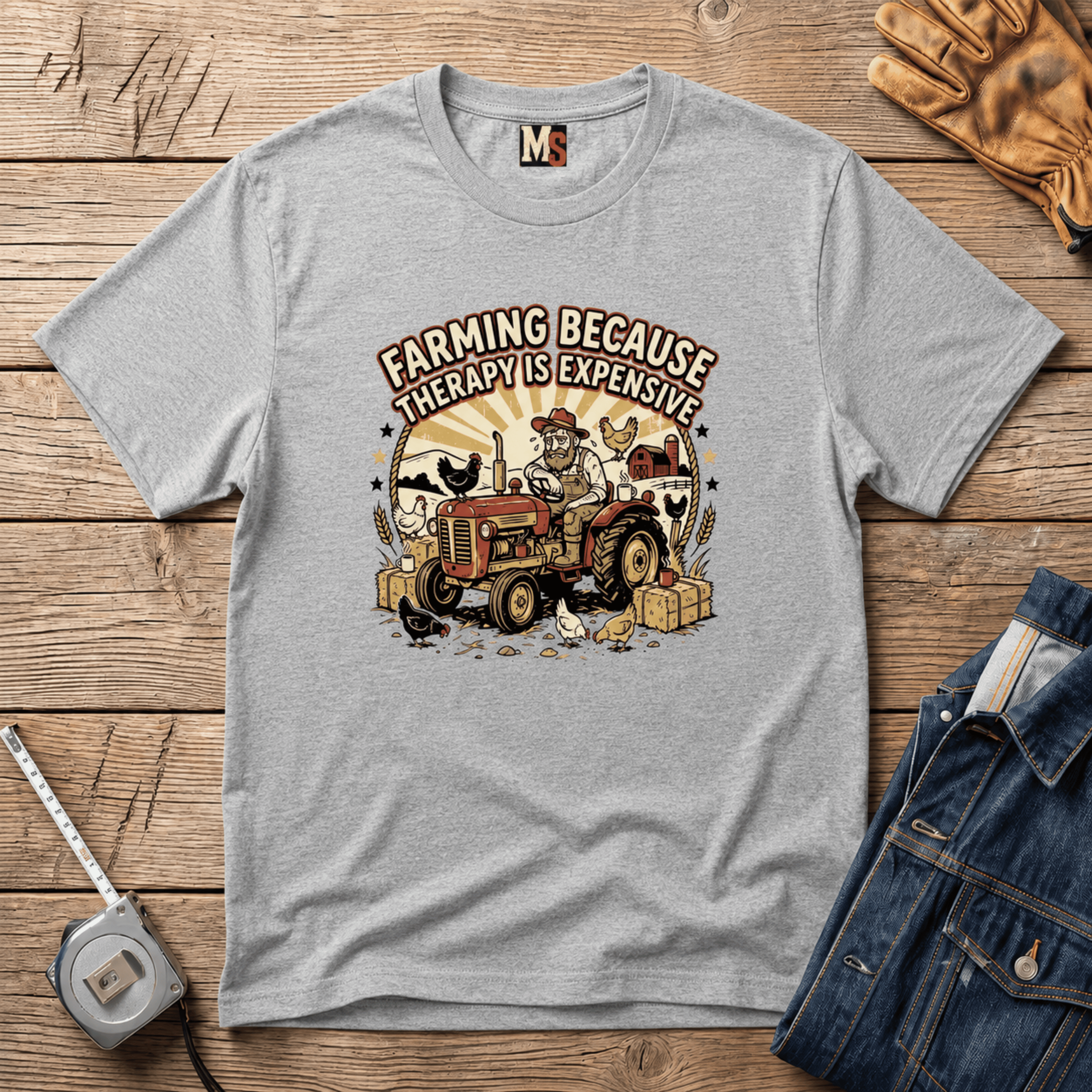 Farming because therapy is expensive T-shirt