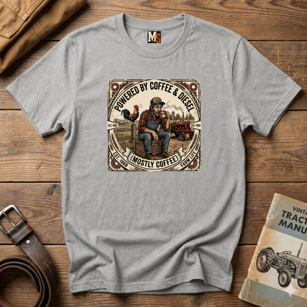 Powered by Coffee & Diesel - mostly coffee T-shirt