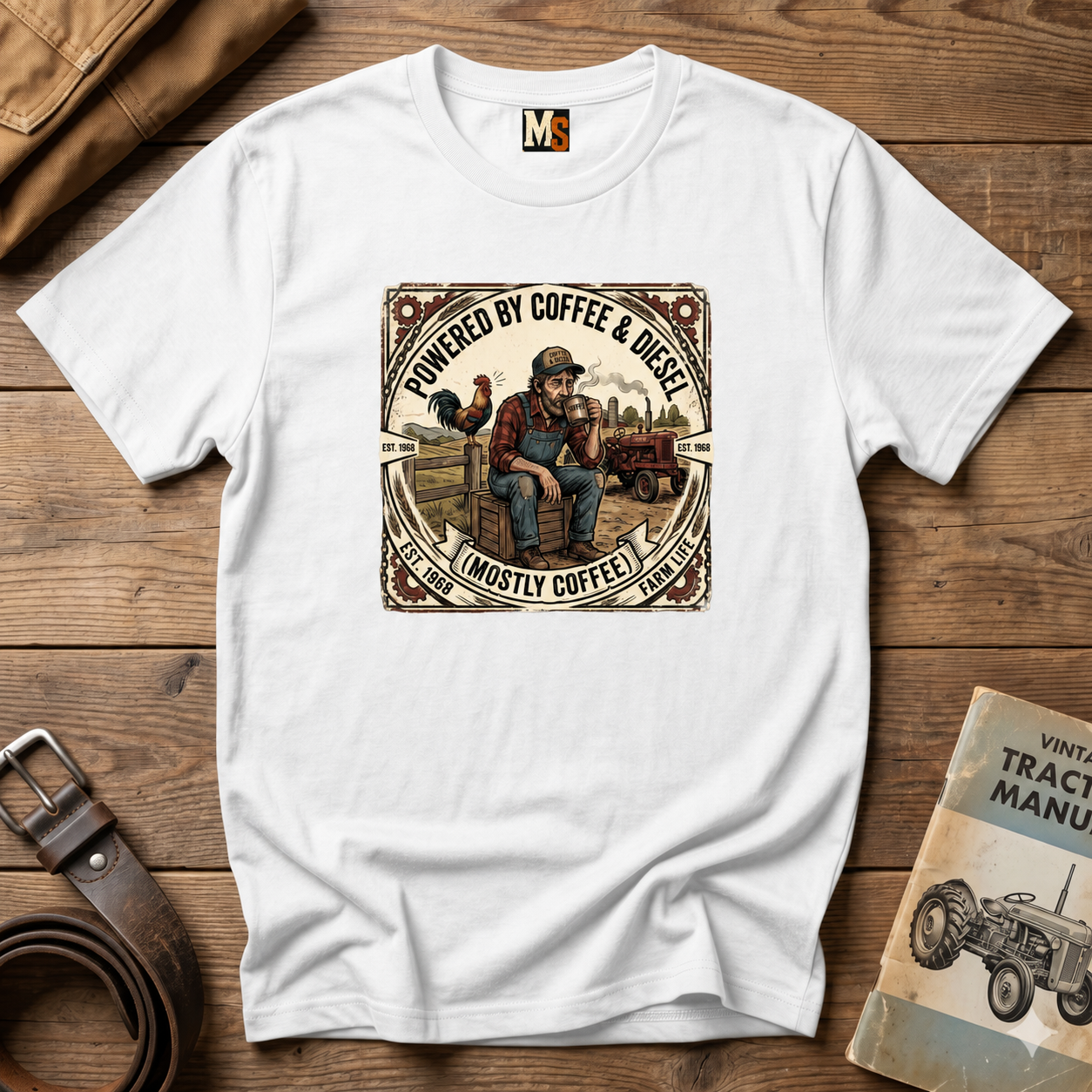Powered by Coffee & Diesel - mostly coffee T-shirt