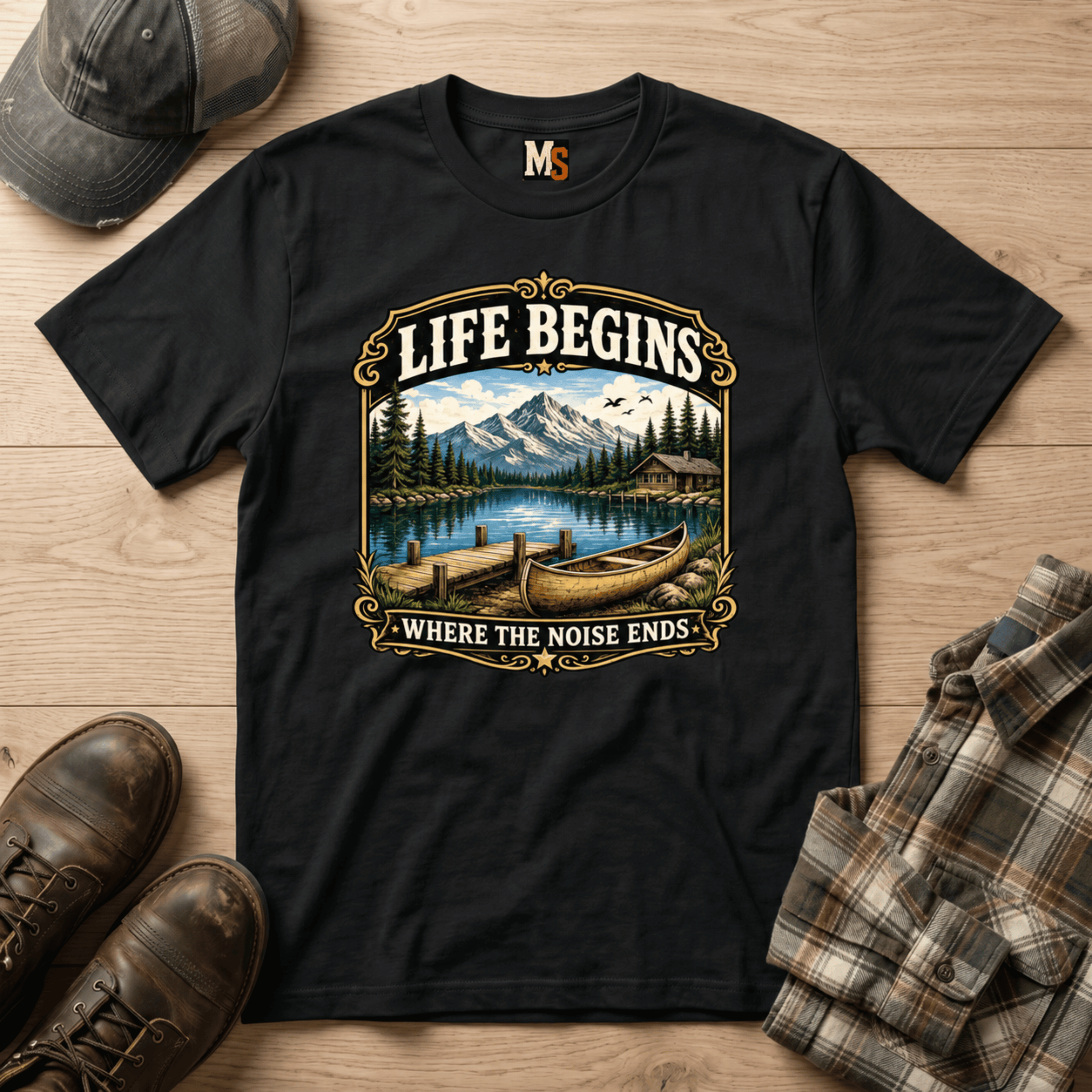 Life begins where the noise ends T-shirt