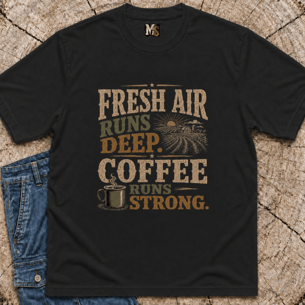 Fresh Air runs deep - Coffee runs strong T-shirt