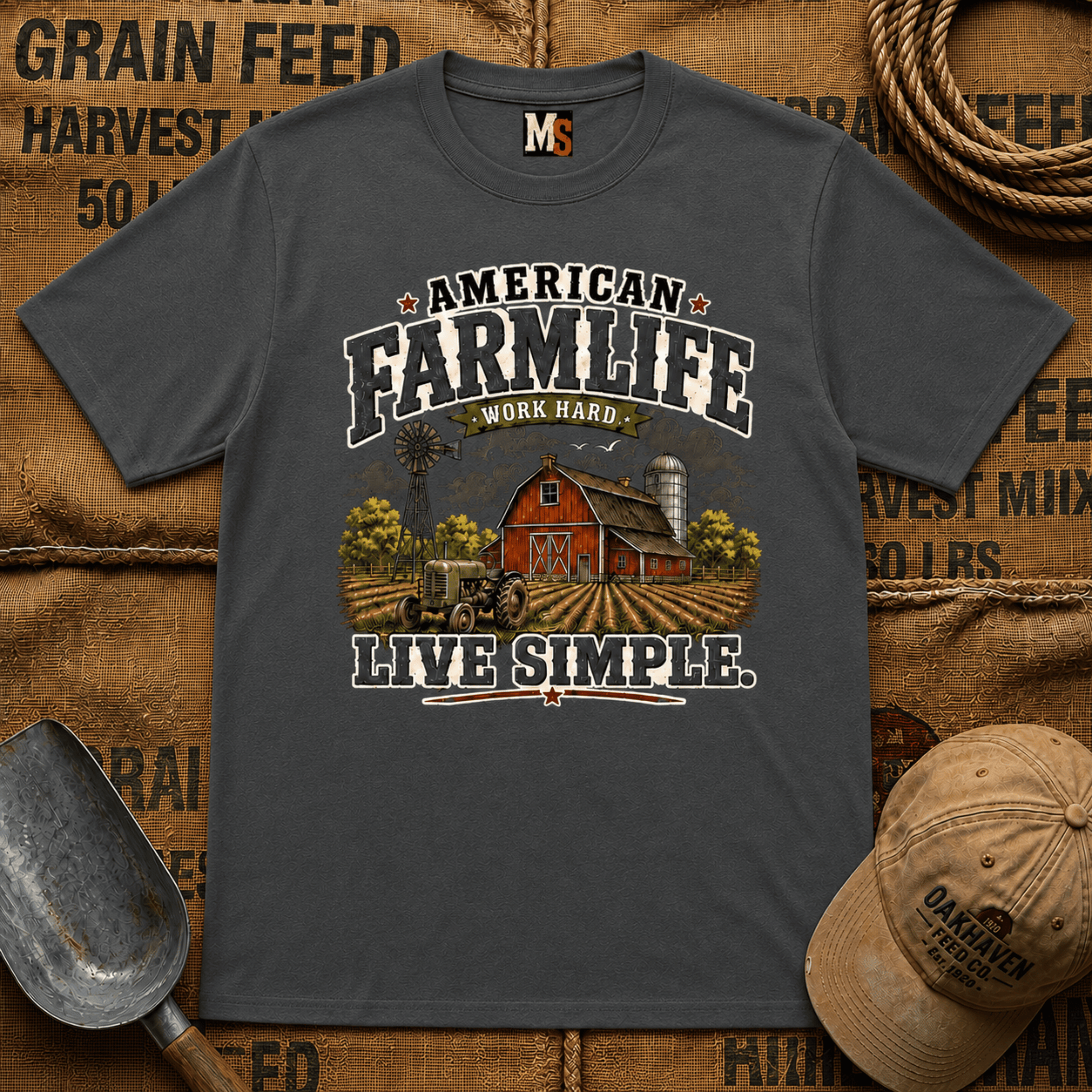 American Farmlife - Work hard, live simple T-shirt