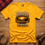 Mud on my boots, sunrise in my soul T-shirt