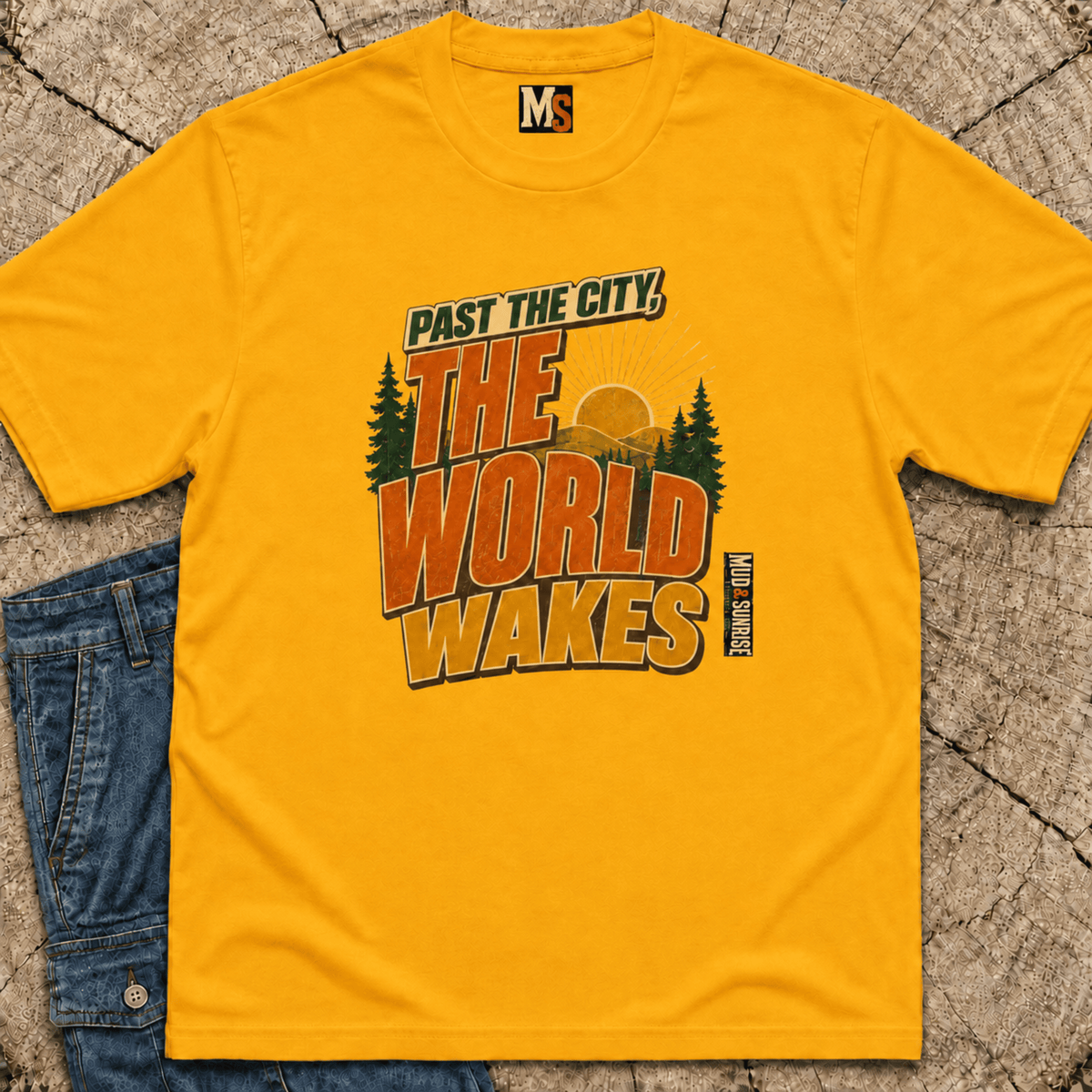 Past the city the world wakes T-shirt
