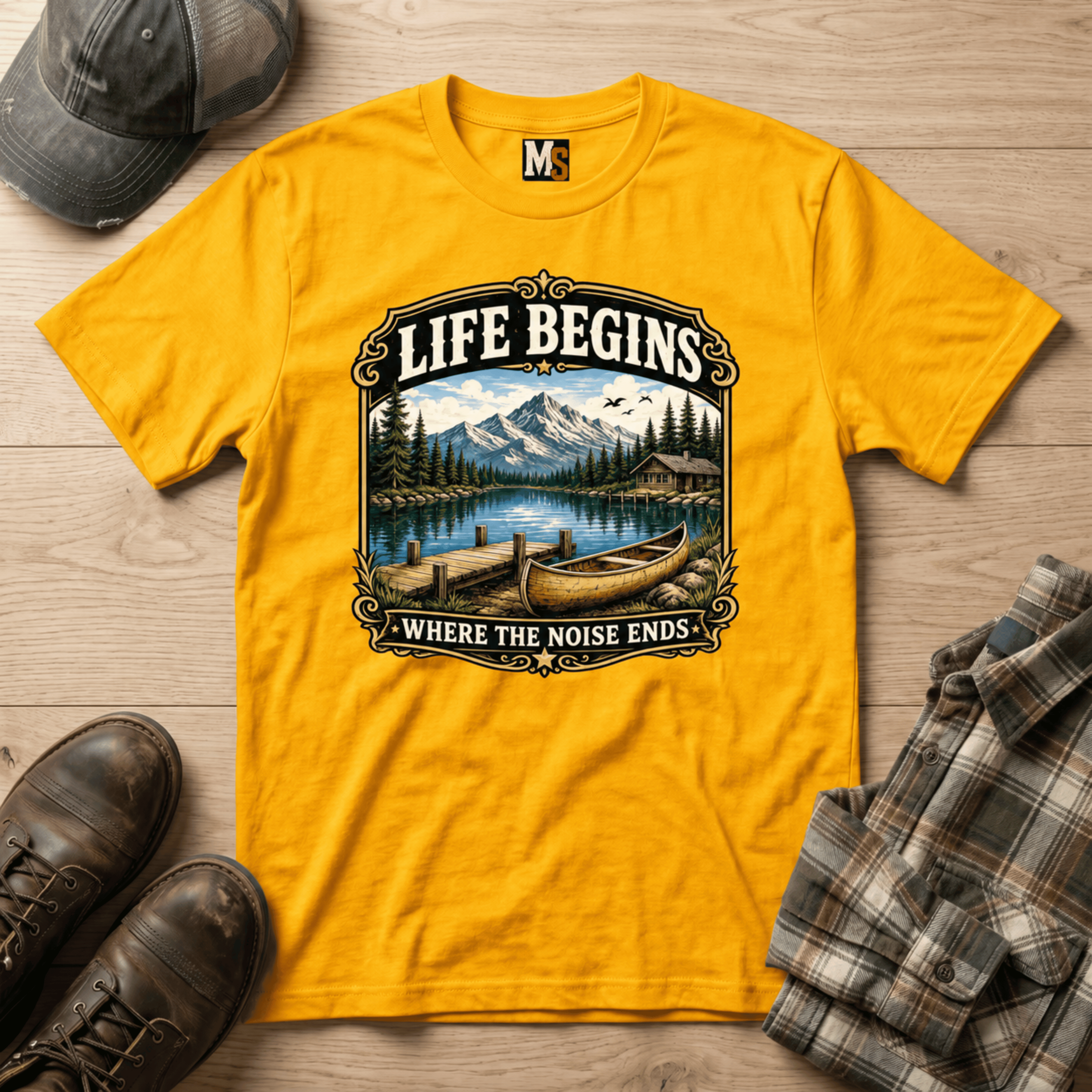 Life begins where the noise ends T-shirt