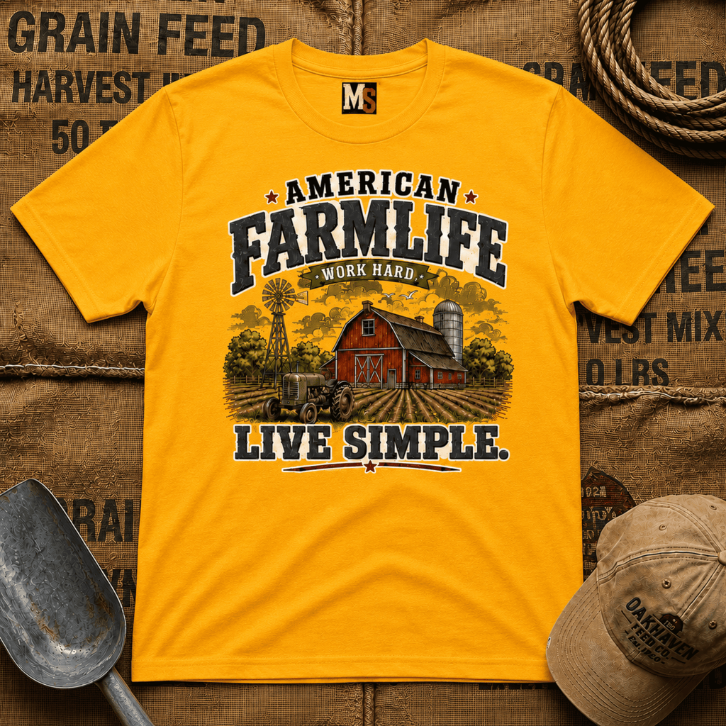 American Farmlife - Work hard, live simple T-shirt