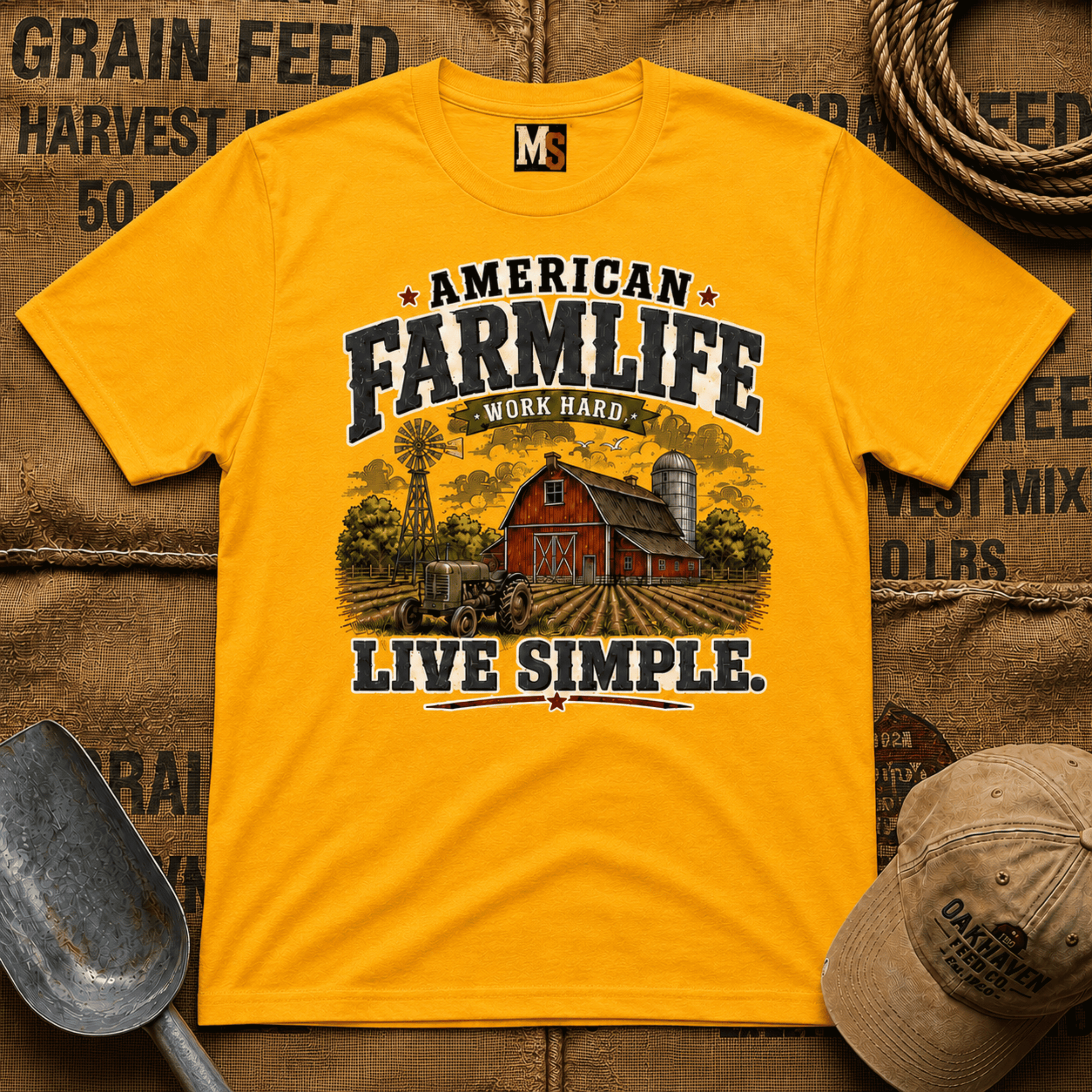 American Farmlife - Work hard, live simple T-shirt