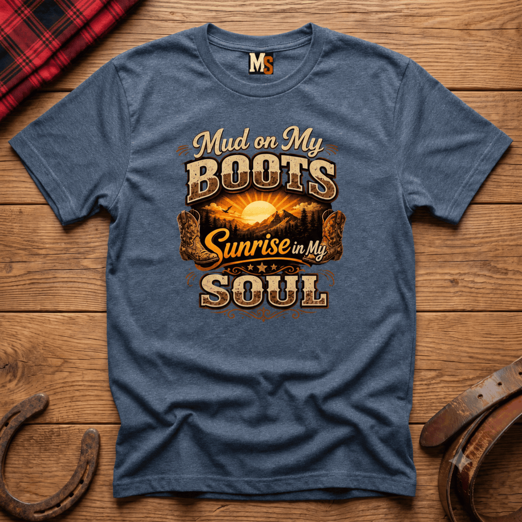 Mud on my boots, sunrise in my soul T-shirt
