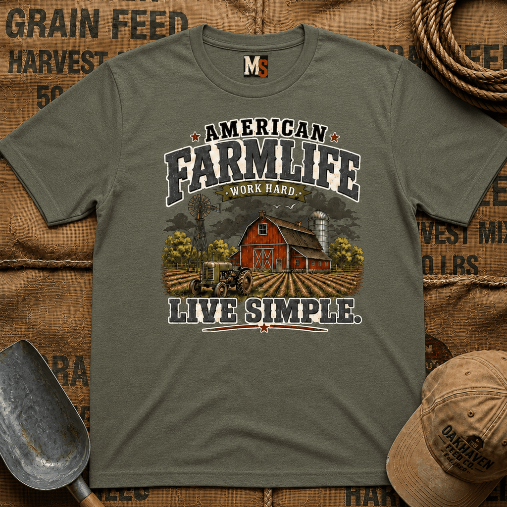 American Farmlife - Work hard, live simple T-shirt