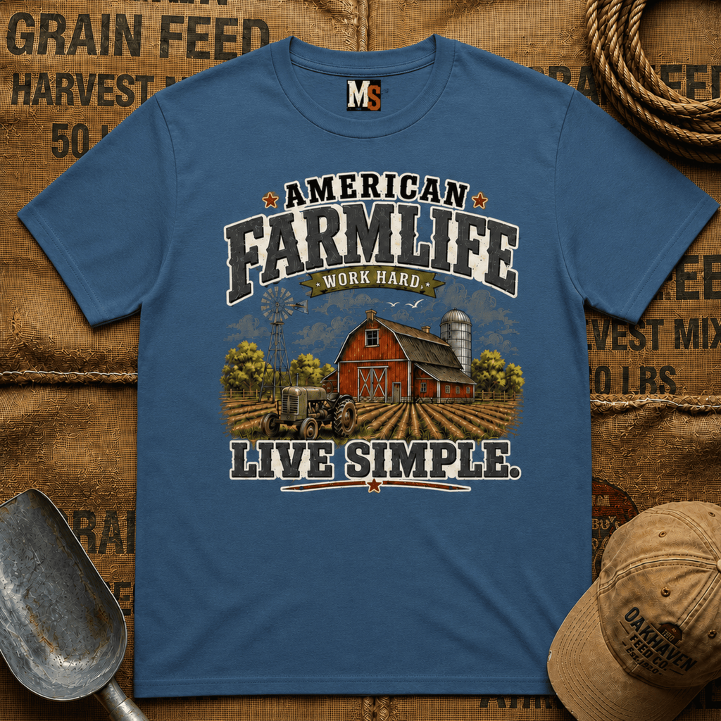 American Farmlife - Work hard, live simple T-shirt