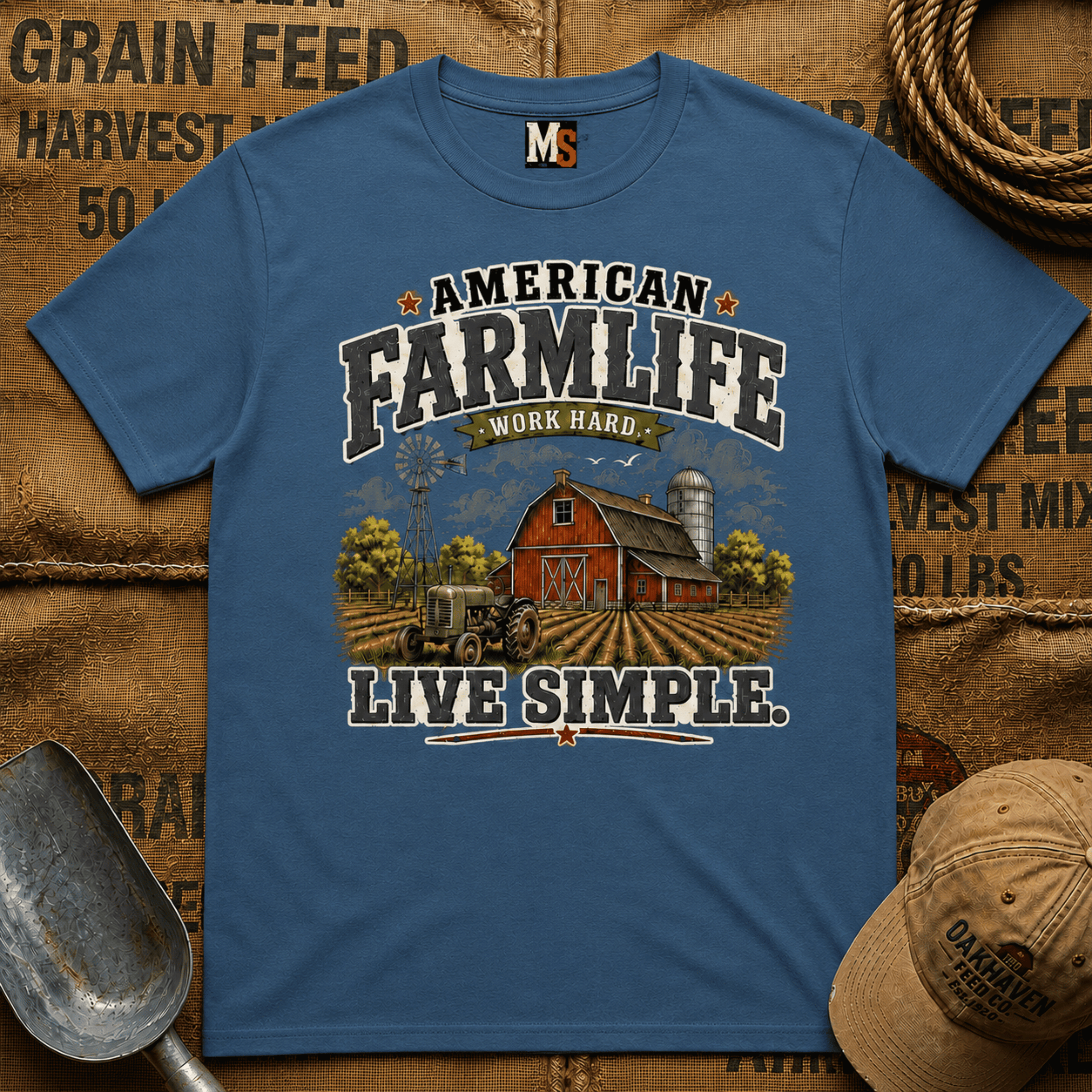 American Farmlife - Work hard, live simple T-shirt