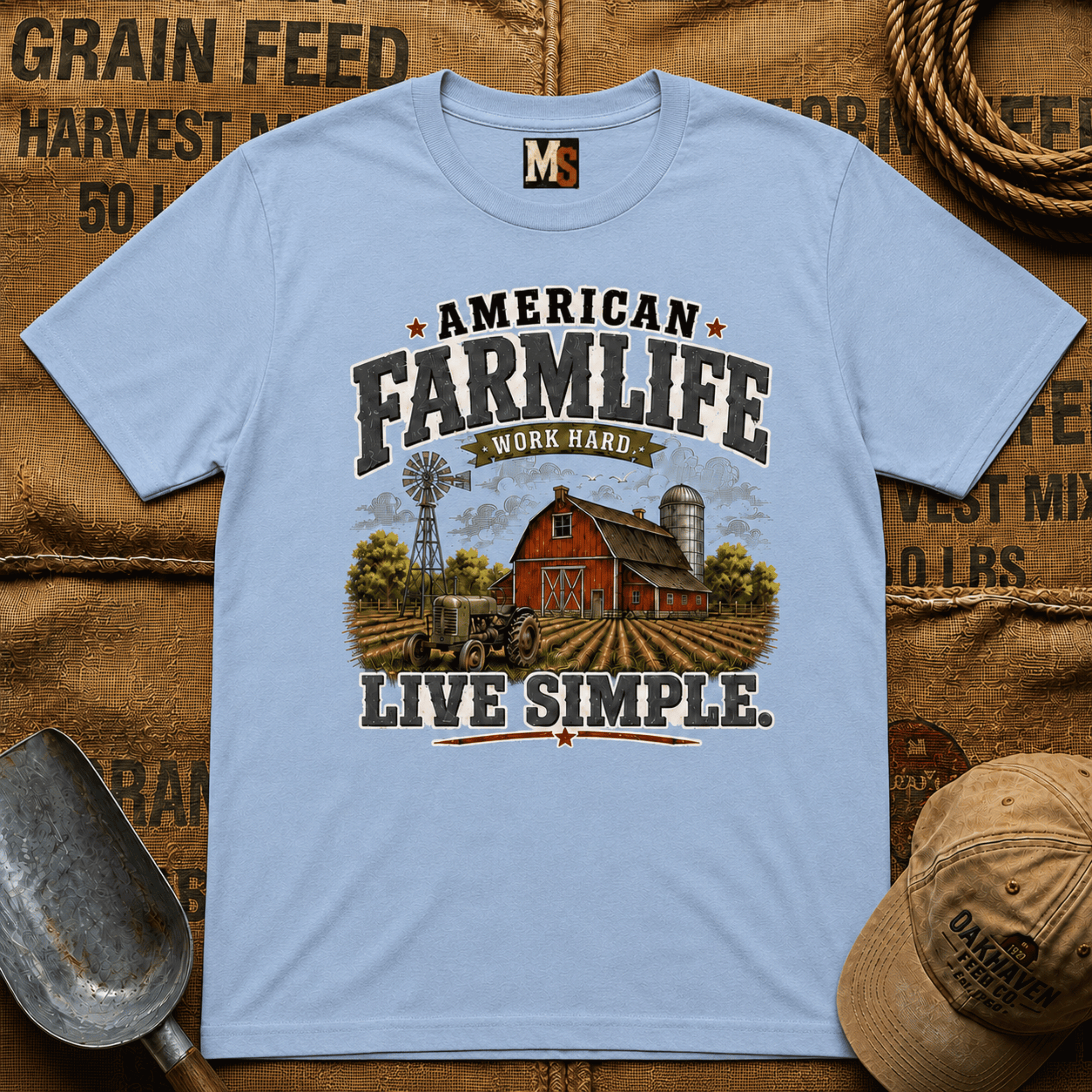 American Farmlife - Work hard, live simple T-shirt