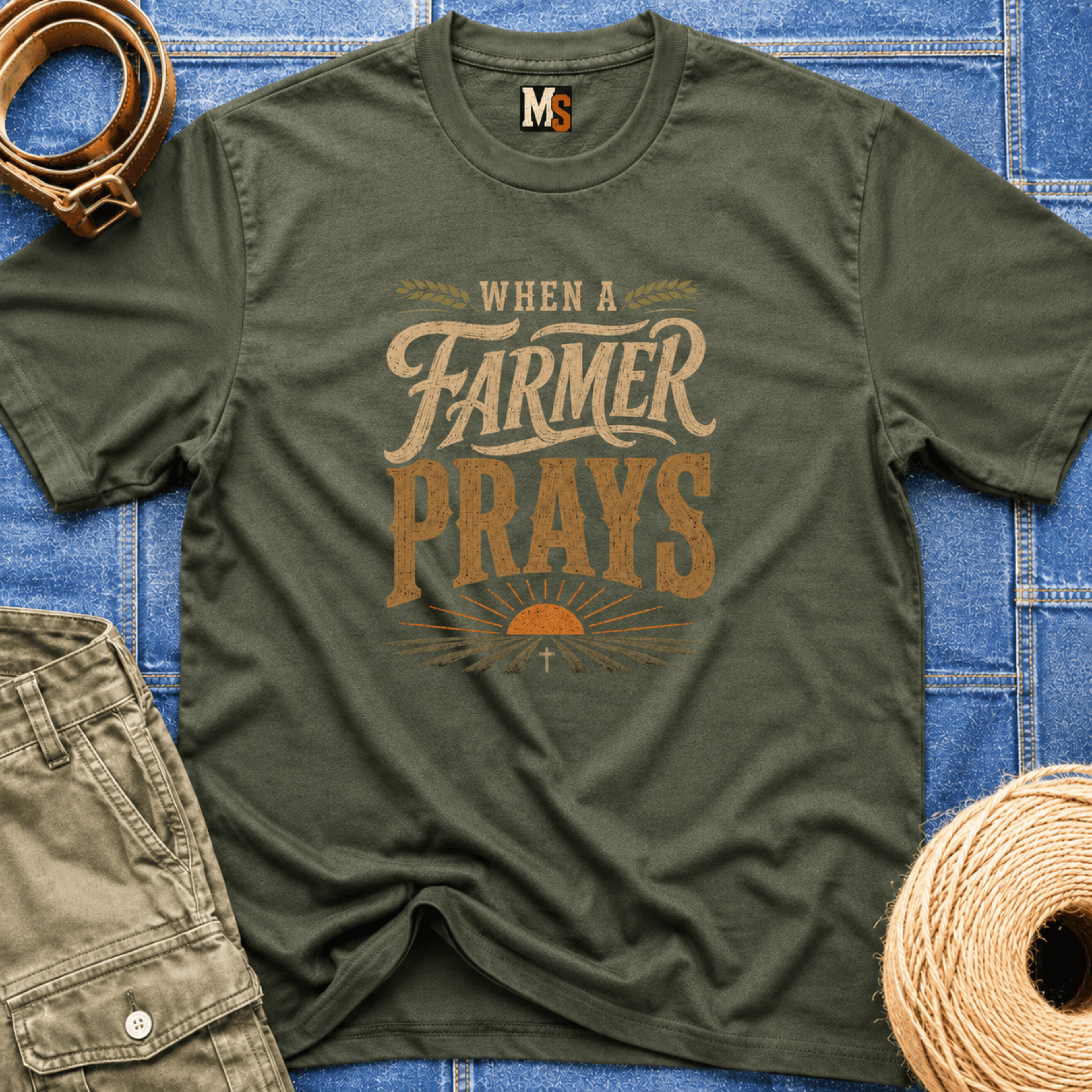 When a Farmer Prays T-shirt