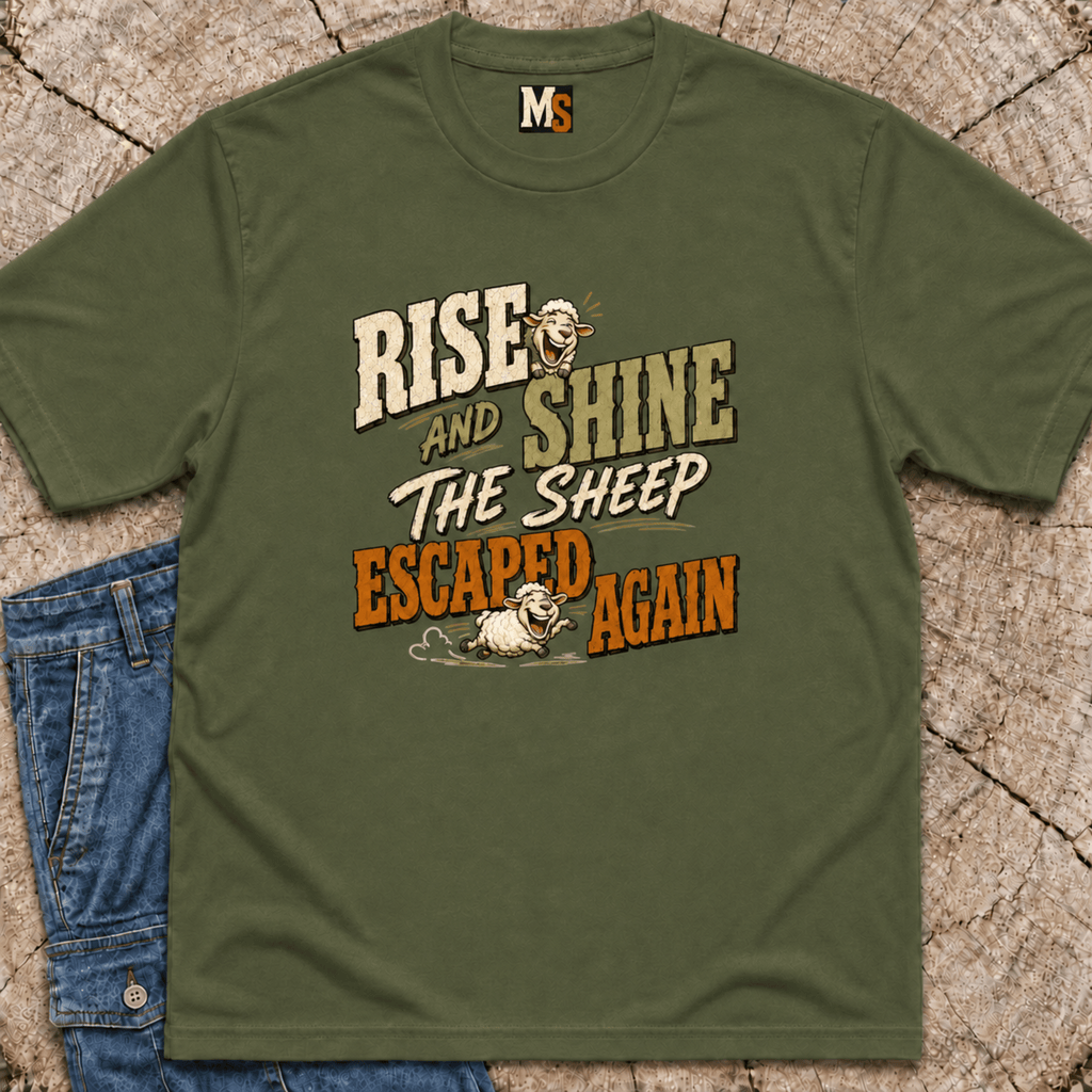 Rise & Shine - the sheep escaped again T-shirt