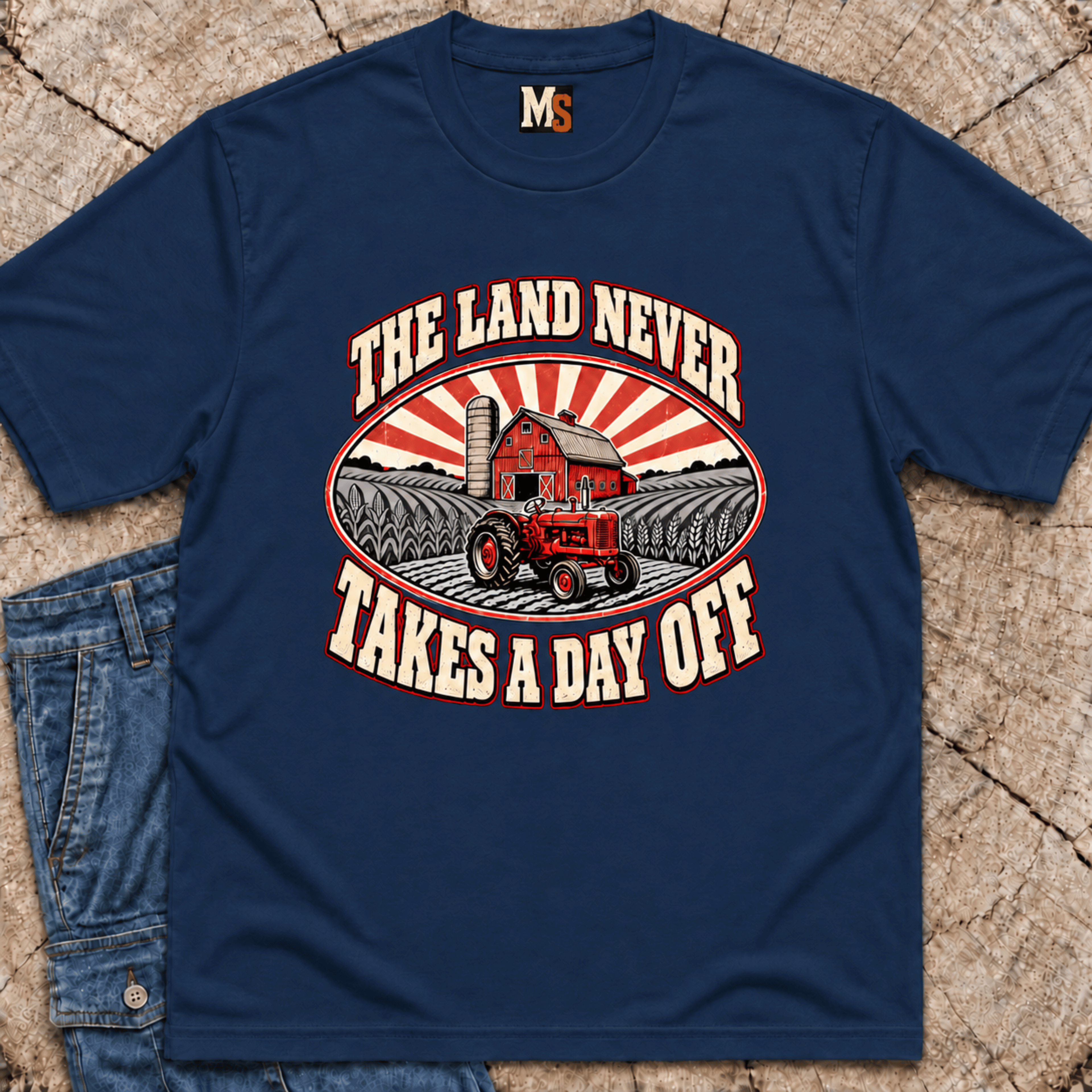 The Land never takes a day off T-shirt